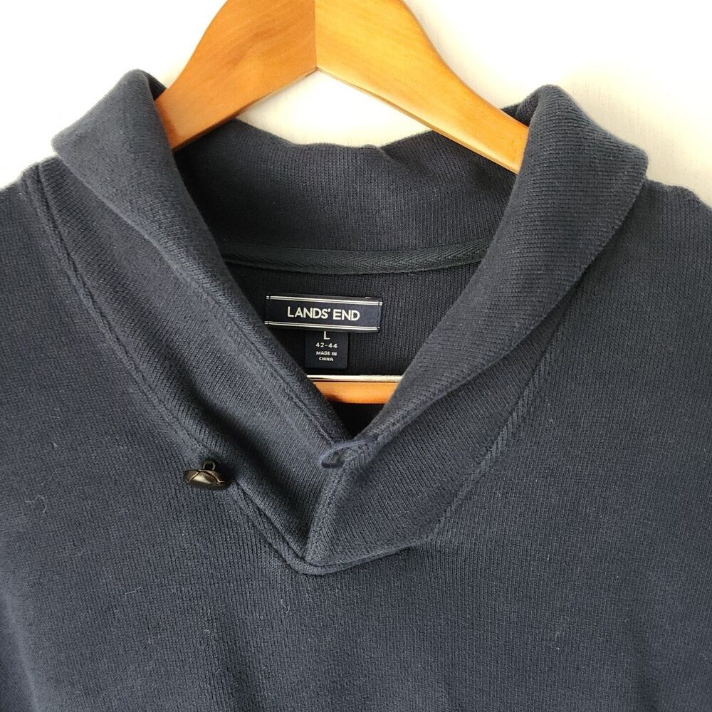 Lands End Sweatshirt Mens L (42-44) Blue - Picture 3 of 3